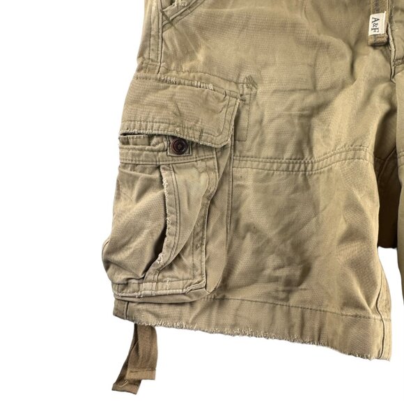 Abercrombie & Fitch Heavyweight Khaki Cargo Shorts Size 32 - Picture 7 of 11